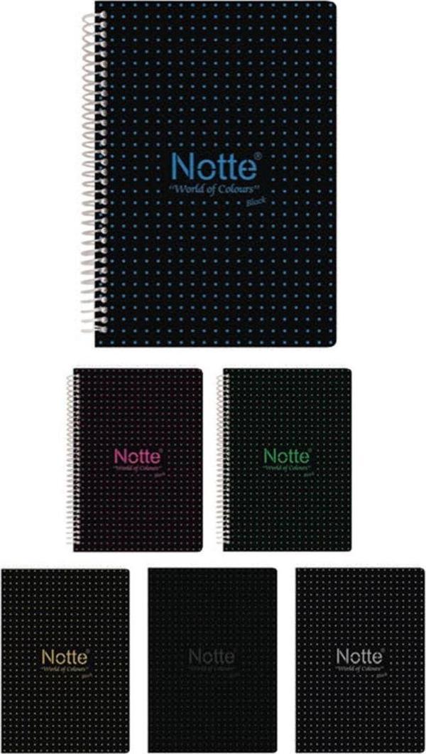 Notte A4 Siyah 60 Sayfa Çizgili Spiralli Plastik Kapak Defter 60 - 476 - Image 1