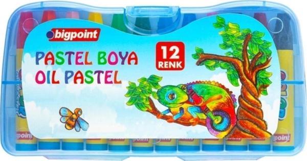 Bigpoint Pastel Boya 12 Renk - Mavi Kutulu - Image 1