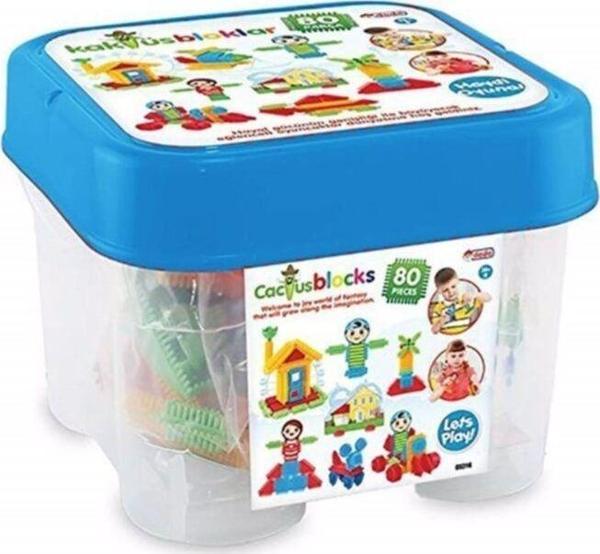 Dede Oyuncak Kaktüs Blok Kova 80 Parça Lego 03316 - Image 1