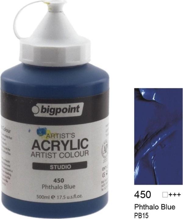 Bigpoint Artist'S Studio Akrilik Boya Heavy Body 500Ml Phthalo Blue 450 - Image 1
