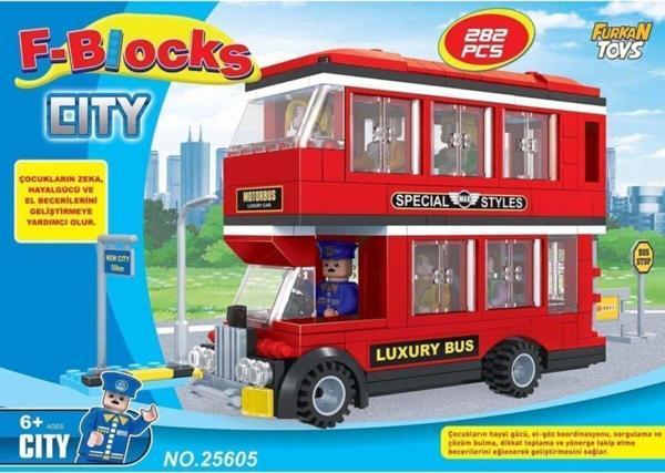 Furkan Oyuncak F - Bocks City Seri Otobüs 282 Pcs - Image 1