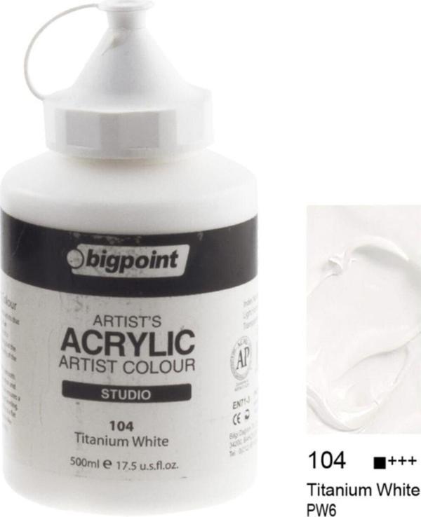 Bigpoint Artist'S Studio Akrilik Boya Heavy Body 500Ml Titanium White 104 - Image 1