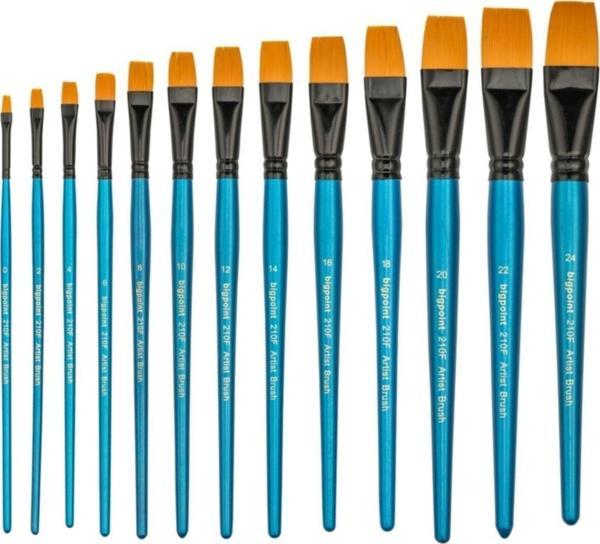 Bigpoint 210F Serisi Sentetik Kıl Düz Kesik Fırça No 0-2-4-6-8-10-12-14-16-18-20-22-24 (13 Lü Set) - Image 1