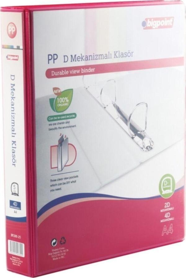 Bigpoint 4D Mekanizmalı Klasör 5 Cm Açık Kırmızı - Image 1