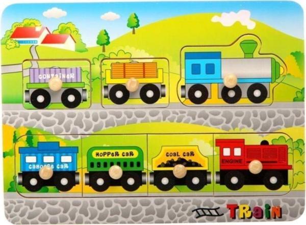 Bigpoint Ahşap Puzzele Tren Pimli Bohj98020 - Image 1