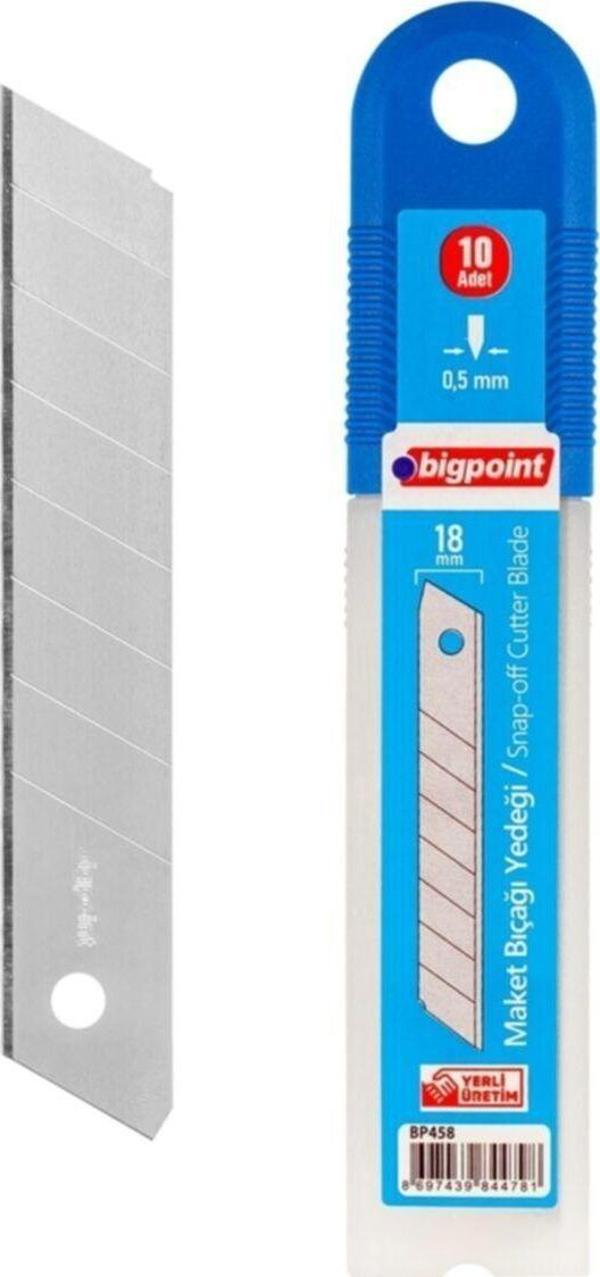 Bigpoint Maket Bıçağı Yedeği Geniş (18Mm) Büyük Boy 10'Lu Adet 10 Tüp - Image 1