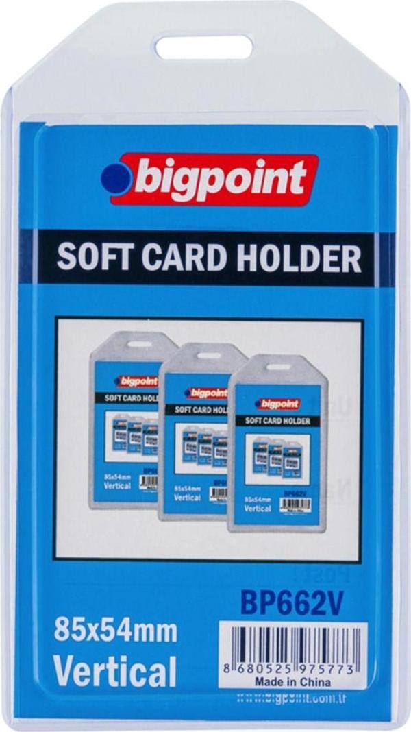 Bigpoint Yaka Kartı Kart Kabı Soft Esnek Çok Amaçlı Dikey 54X85 Mm. 5 Adet - Image 1