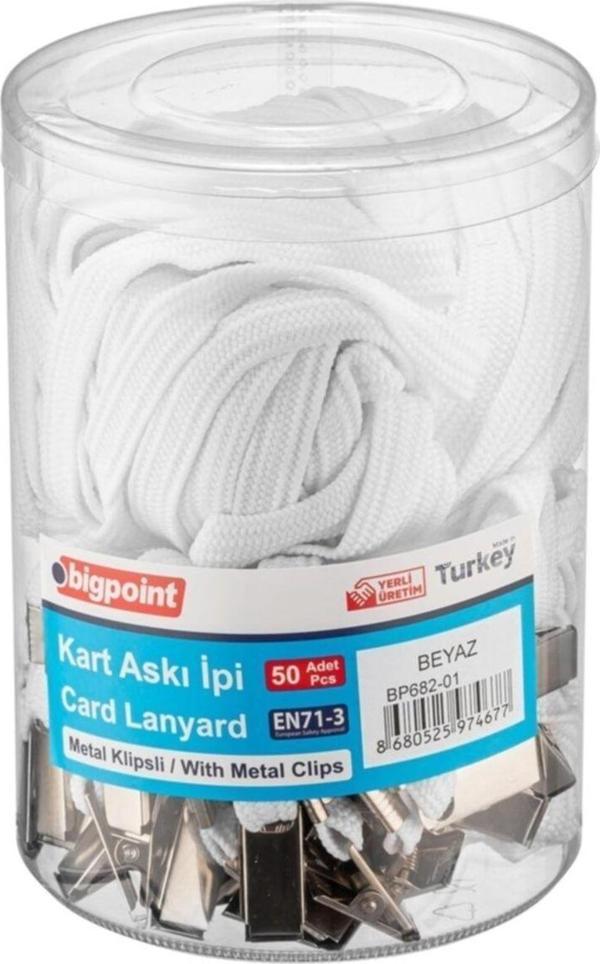 Bigpoint Metal Klipsli Yaka Ipi Beyaz (Yerli Üretim) - Image 1