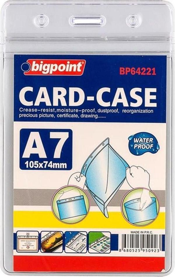 Bigpoint Beyaz A7 Yaka Kartı Dikey Kilitli Kart Poşeti 74X105 Mm 100'Lü Poşet - Image 1