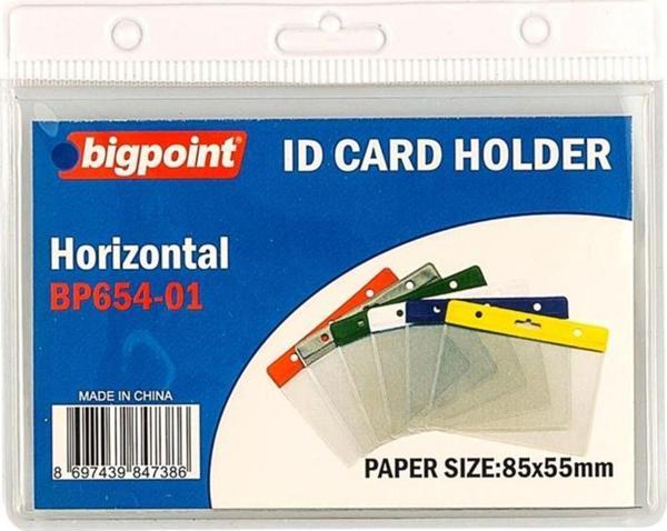 Bigpoint Kart Poşeti Yaka Kartı Yatay Beyaz 85X55Mm 100'Lü - Image 1