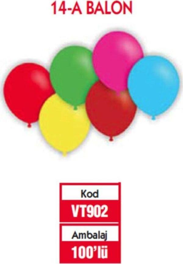 Vatan Balon Karışık Renk ( 14 - A ) 100 Lü Vt902 - Image 1