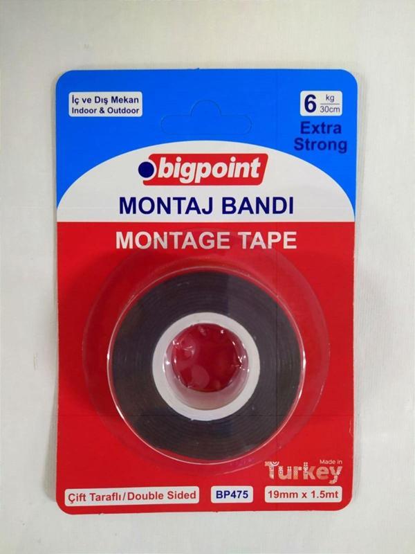 Bigpoint Montaj Bandı Ekstra Güçlü Çift Taraflı 19Mm X 1.5Mt İç Ve Dış Mekan - Image 1