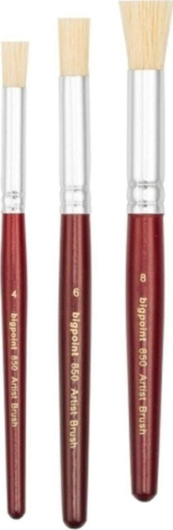 Bigpoint 850 Serisi Doğal Kıl Tampon (Stencil) Fırçası No 4 - 6 - 8 ( 3 Lü Set ) 1 Takım - Image 1