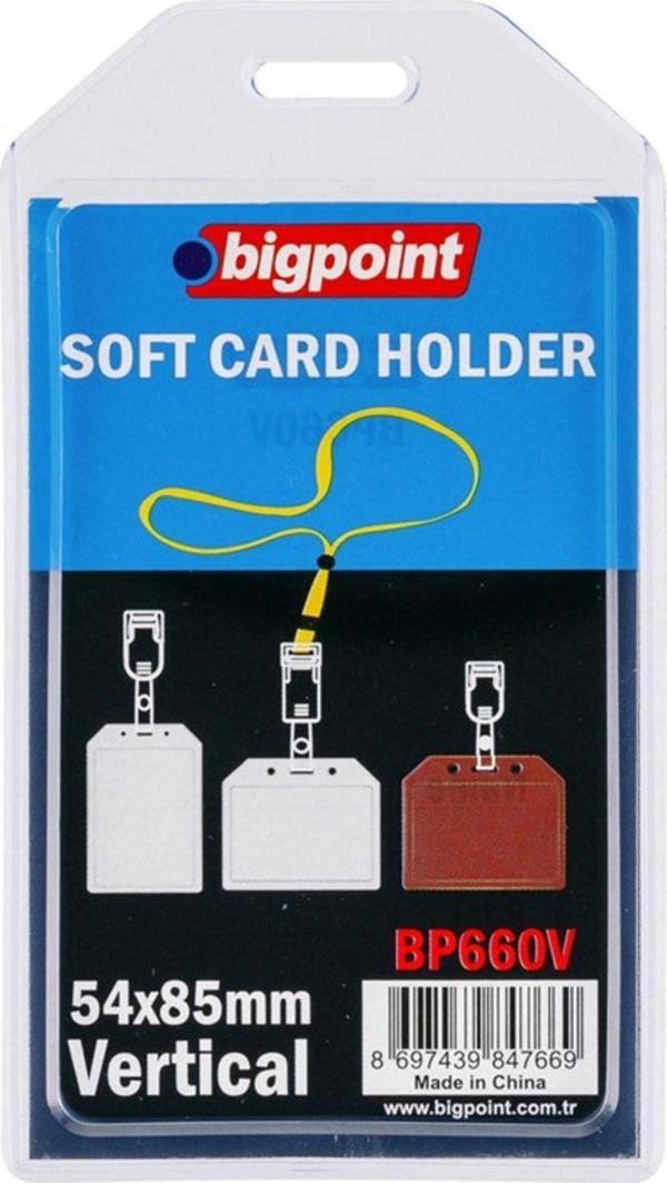 Bigpoint Kart Kabı Dikey Şeffaf 54X85Mm 5`Li Paket - Image 1