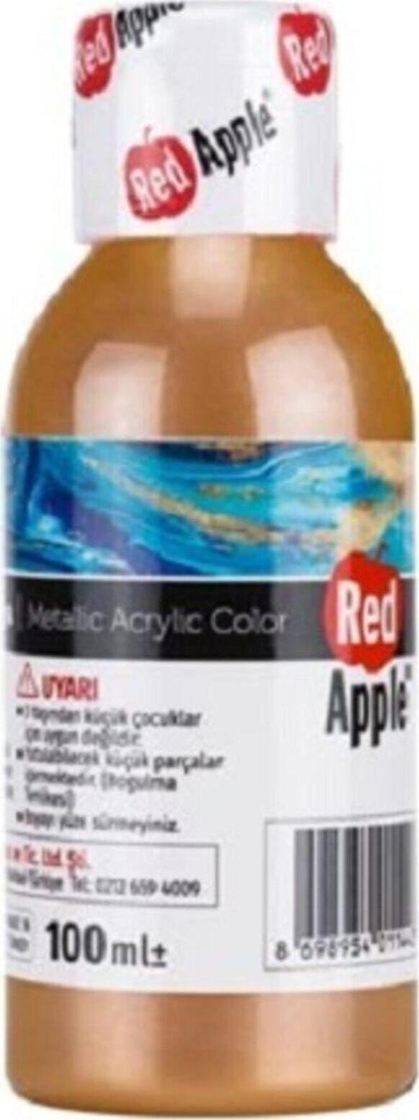 Red Apple Metalik Akrilik Boya Kahverengi 100 Gr. Doğadan Ilham Alan Renkler. - Image 1