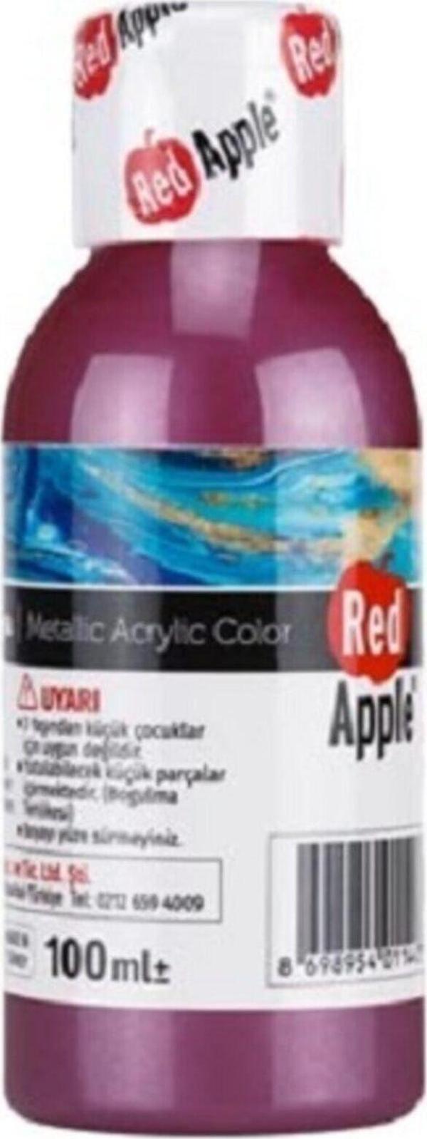Red Apple Metalik Akrilik Boya Mor 100 Gr. Doğadan Ilham Alan Renkler. - Image 1