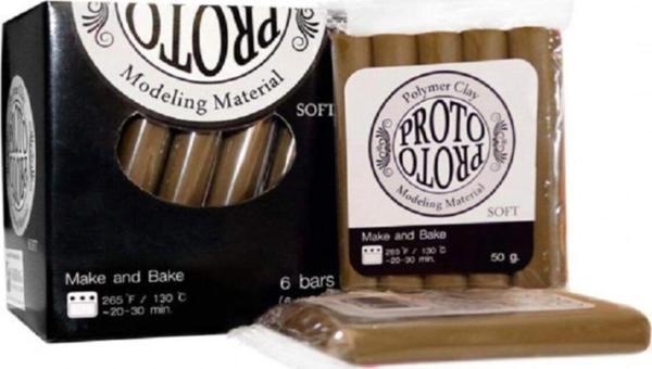 Proto Polimer Kil 50 Gram Açık Yeşil Zeytin Rengi 6'Lı Kutu - Image 1