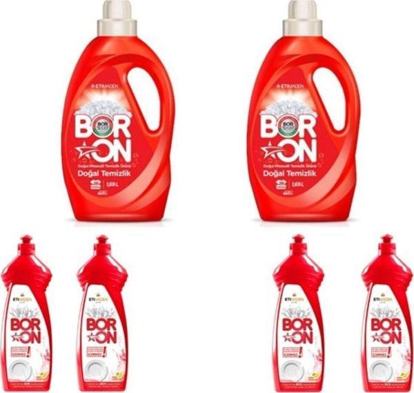 Boron Sıvı Çamaşır Temizlik 1,69 Lt 2 Renkliler + 4 Sıvı Elde Bulaşık 650Ml - Image 1