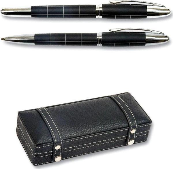 Stellpen Steelpen 1711 Slayt Dolma Kalem + Tükenmez Kalem Set Siyah - Image 1