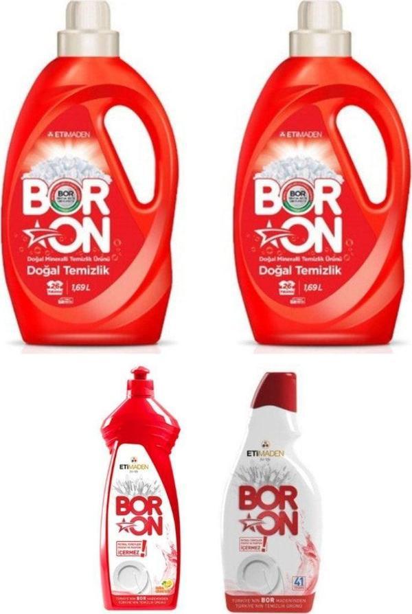 Boron Sıvı Çamaşır Temizlik 1,69 Lt Renkliler 2 Adet + Sıvı Elde Bulaşık + Jel Bulaşık Makinesi - Image 1
