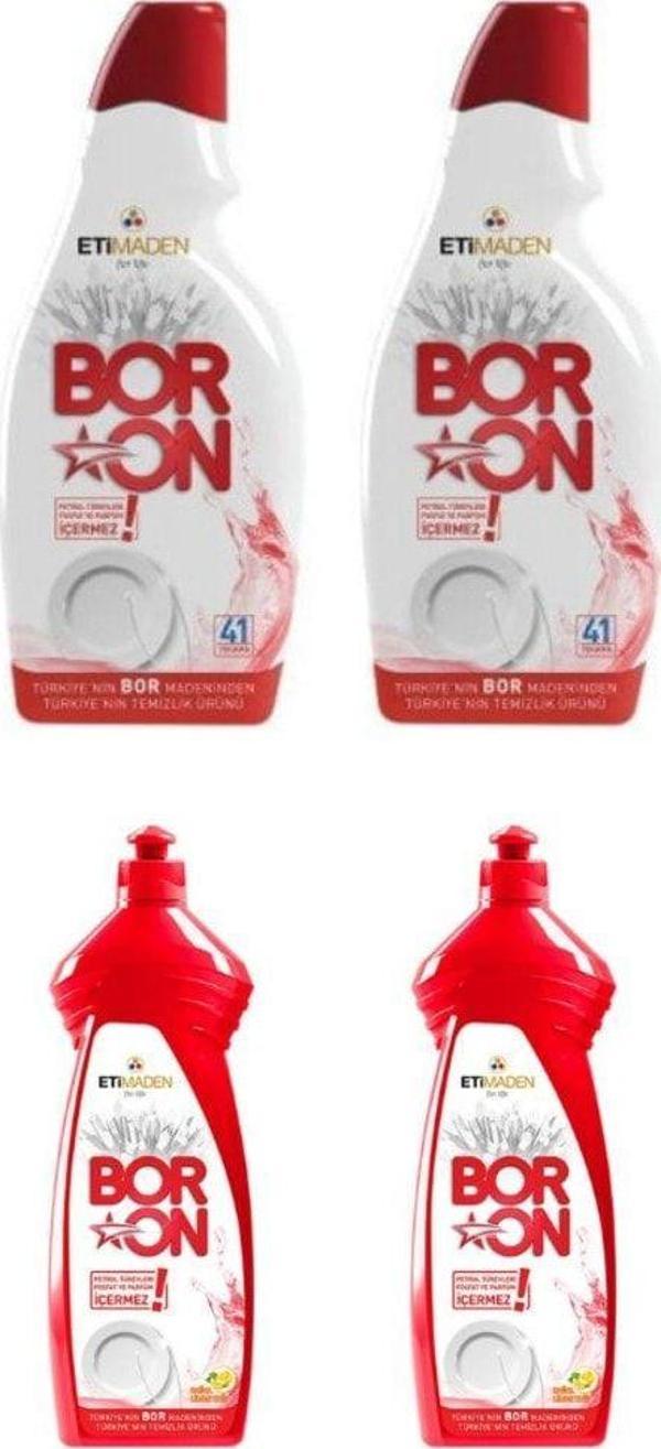 Boron Sıvı Elde Bulaşık Temizlik Ürünü 2 Adet + Jel Bulaşık Makinesi Temizlik Ürünü 2 Adet - Image 1