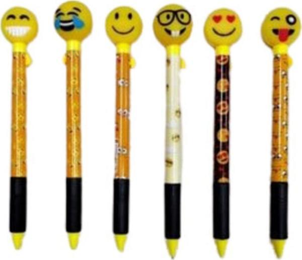 Mikro Sevimli Gülen Yüz Emoji Figürlü 0.7 6 Adet Uçlu Kalem - Image 1