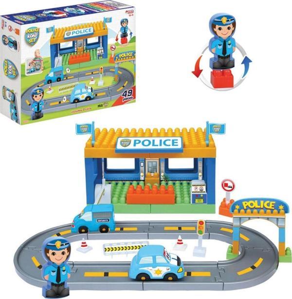 Dede Oyuncak 45 Parça Bloklu Polis Yol Seti 03322 - Image 1