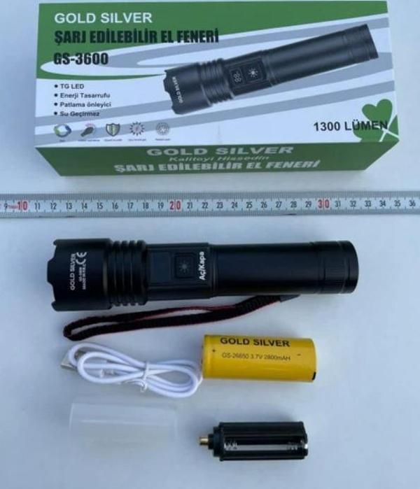 GOLD SILVER 10W Profesyonel Şarjlı Ledli Elfeneri - Image 1