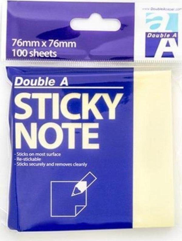 Double A Yapışkanlı Not Kağıdı Açık Sarı - Image 1