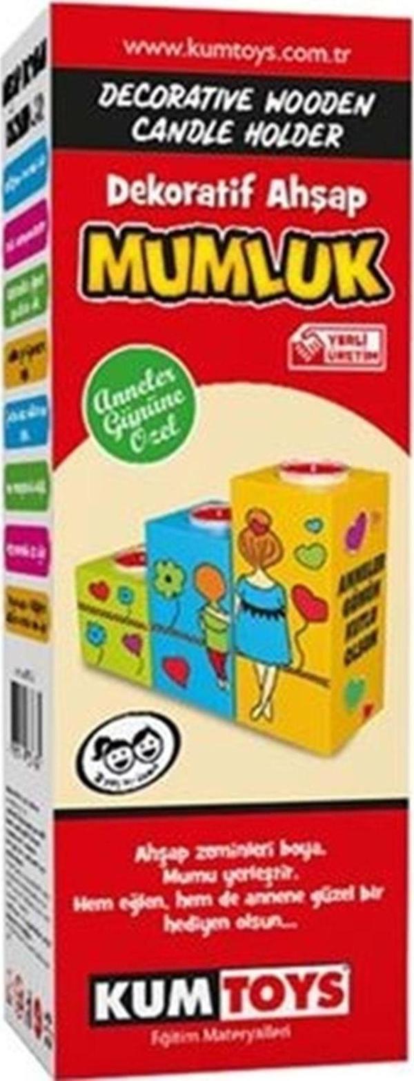 Kumtoys Dekoratif Ahşap Mumluk - Image 1