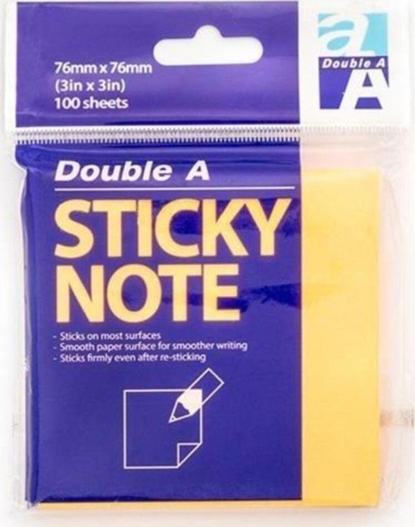 Double A Yapışkanlı Not Kağıdı Fosforluturuncu - Image 1