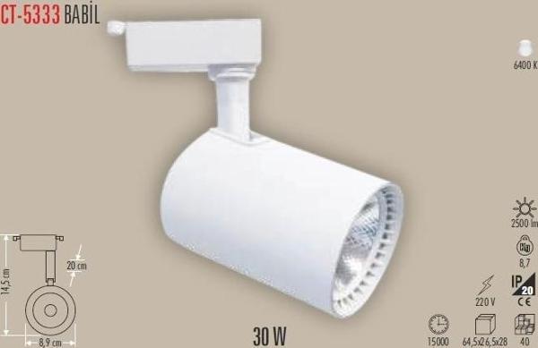 CATA BABİL 30W RAY SPOT BEYAZ 6400K BEYAZ IŞIK - Image 1
