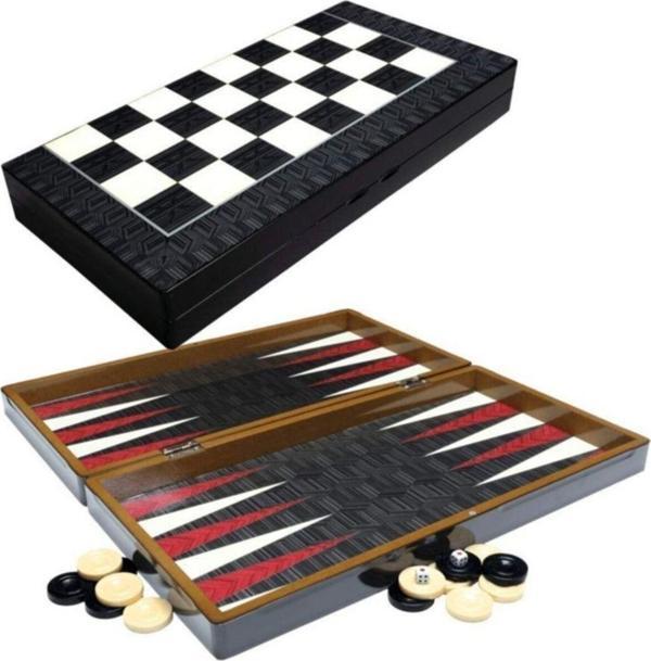 Ks Puzzle Ahşap Siyah Beyaz Tavla - Image 1
