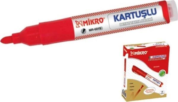 Mikro Tahta Kalemi Kartuşlu Kırmızı Mr 6019 12'Li Paket - Image 1