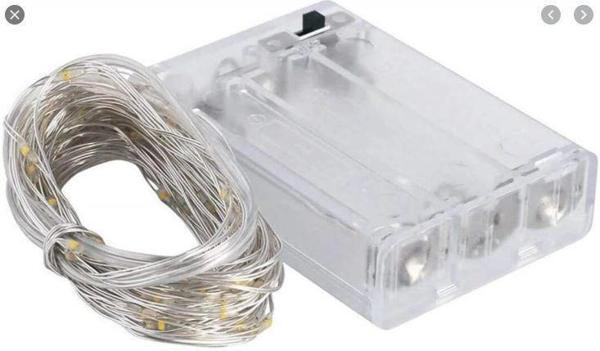 SÜSLEME LEDİ 3 MT BEYAZ PİLLİ PERİ LED 3 AD AA - Image 1