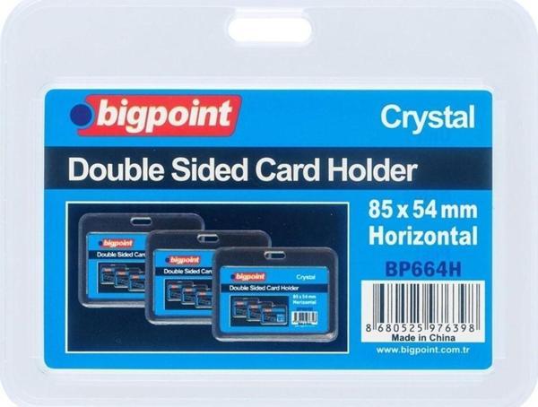 Bigpoint Çift Taraflı Kart Kabı Kristal Yatay Şeffaf 85X54Mm 10'Lu Poşet - Image 1