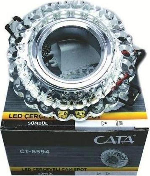 CATA Sümbül Dekoratif Cam Spot Yuvarlak Kristal Krom 3w Efektli 4000K GU10 (Duy Ampul Hariç) - Image 1