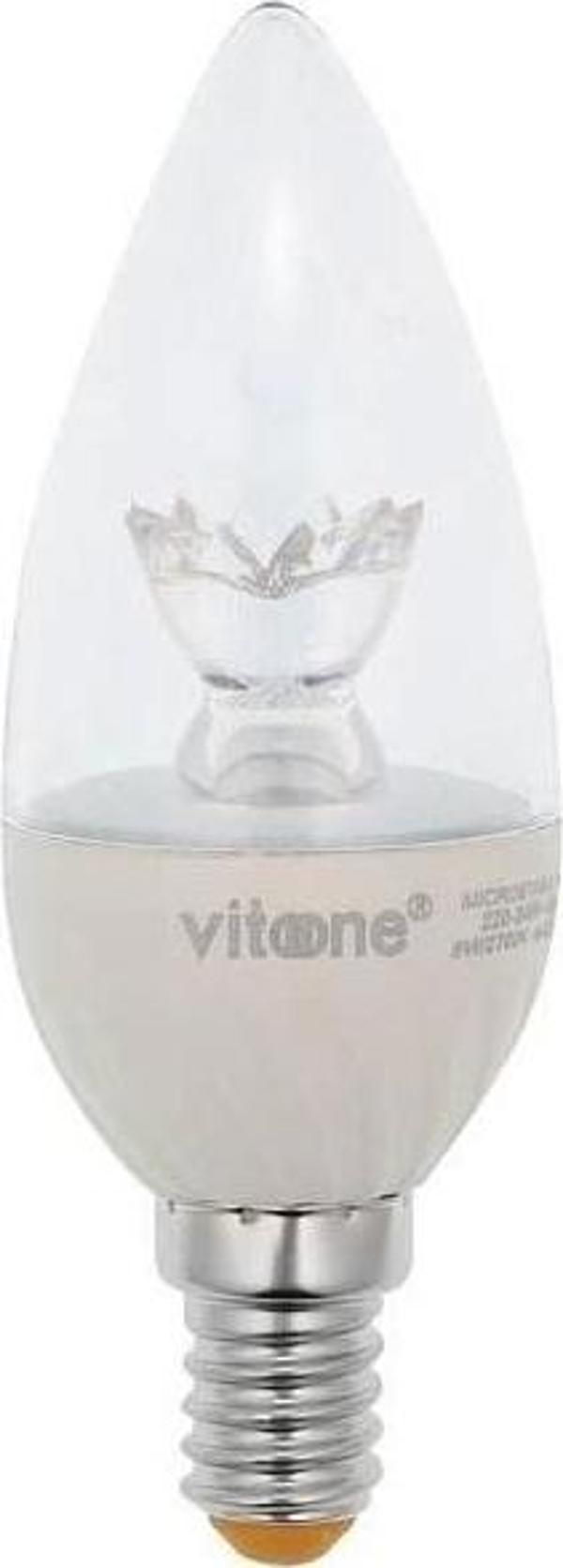 VİTO 6W LED AMPUL BEYAZ E-14 6400K DİMLİ ŞEFFAF - Image 1