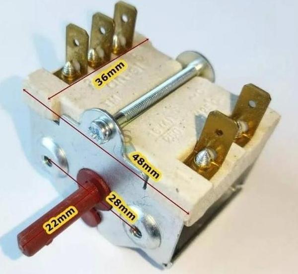 ENDER Çevirmeli Porselen Anahtar 3+2 Çift Giriş Üç Çıkış 3 Kademe - Image 1