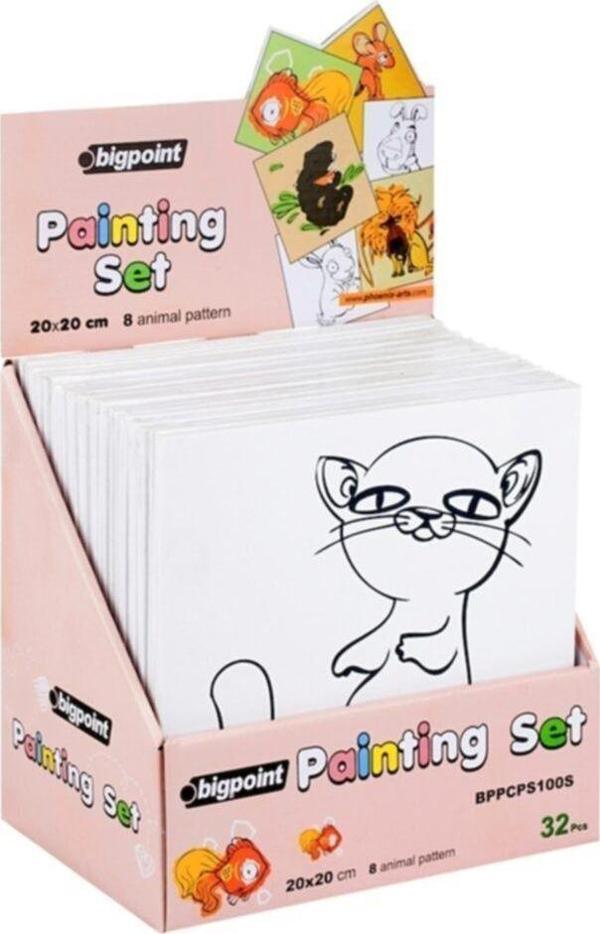 Bigpoint Baskılı Pres Tuval (Printing Canvas) 20X20Cm 32'Li Stand - Image 1