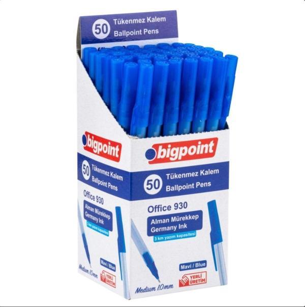 Bigpoint Ofis Tükenmez Kalem 50'Li Set Mavi - Image 1