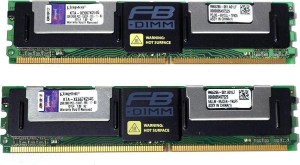 KINGSTON KVR667D2D4F5K2/4G 4GB Dual KIT FB, (2x2GB) ECC Fully Buffered, DDR2-667MHz, PC2 5300 - Image 1