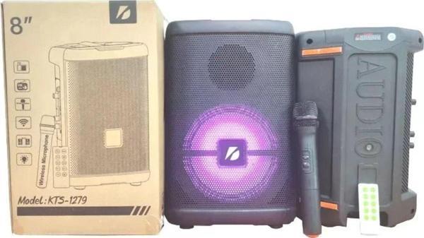 D-sound Kts-1279 Telsizli 8" Ses Sistemi Kablosuz Mikrofon Taşınabilir Şarjlı Hoparlör - Image 1
