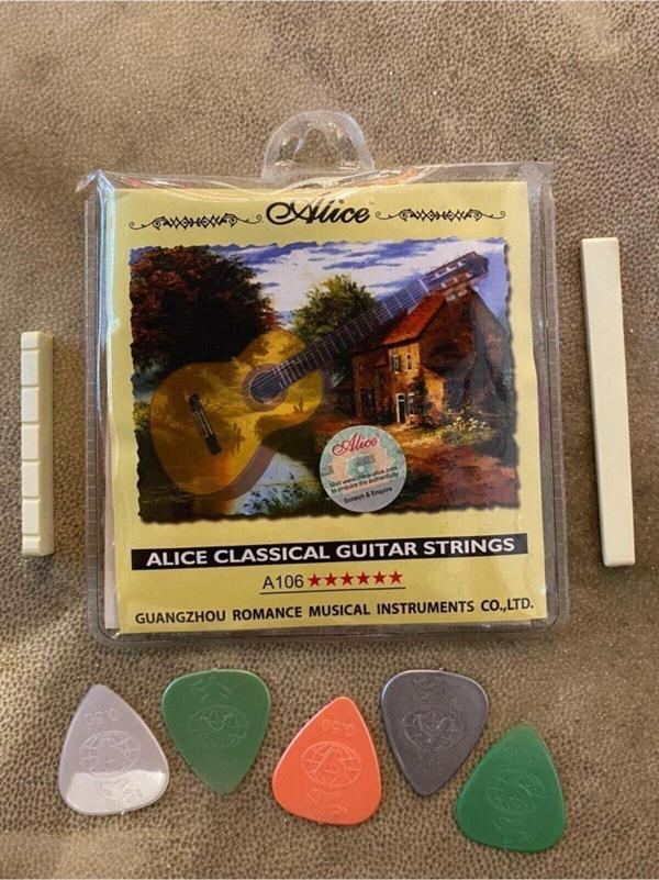 Alice Klasik Gitar Teli 5 Adet Pena+1 Adet Üst Eşik+1 Adet Alt Eşik - Image 1