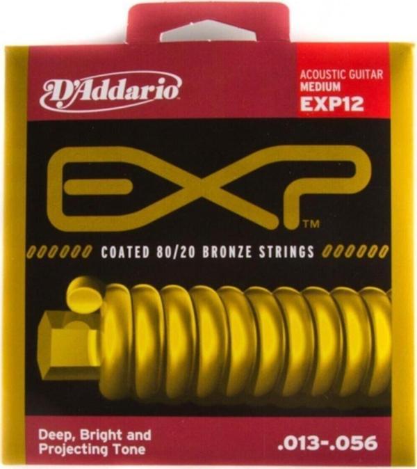 Daddario D'Addario Exp12 Kaplamalı 80/20 Bronz Orta Akustik Teller 13 - 56-Akustik Gitar Tel Seti - Image 1