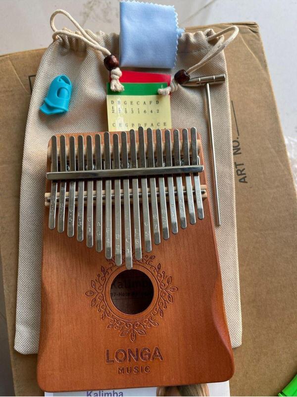 LONGA Kb17Bn Brown 17 Notalı Maun Ağacı Kaliteli Ful Set Kalimba - Image 1