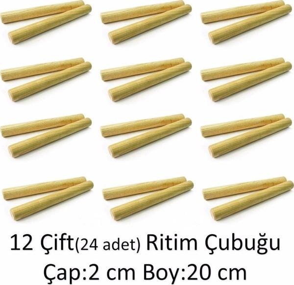 MELODY 12 Çift 24 Adet 20 Cm Orff Ritim Çubukları -12 Çift 24 Adet - Image 1
