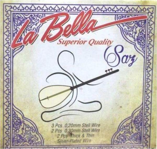Labella La Bella 3 Paket Uzun Saplı 0.20 Numara Saz Teli Seti-3 Set Birden - Image 1