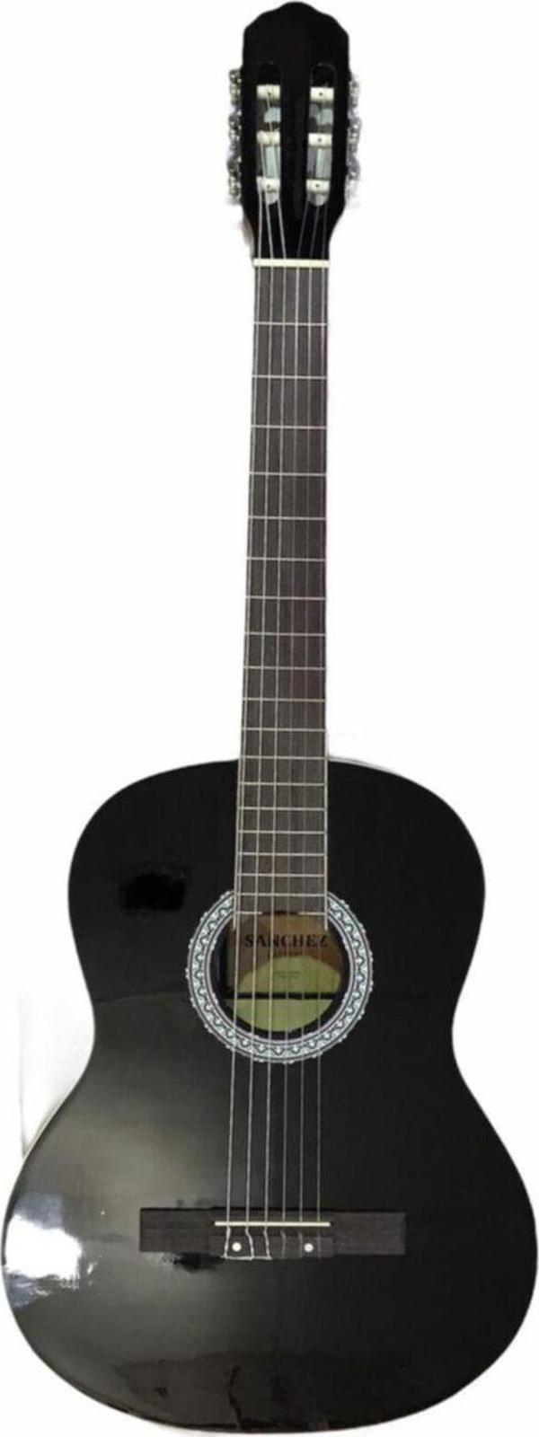 Sanchez 4/4 Sap Ayarlı Klasik Gitar (Gitar-Kılıf-Pena) - Siyah - Image 1