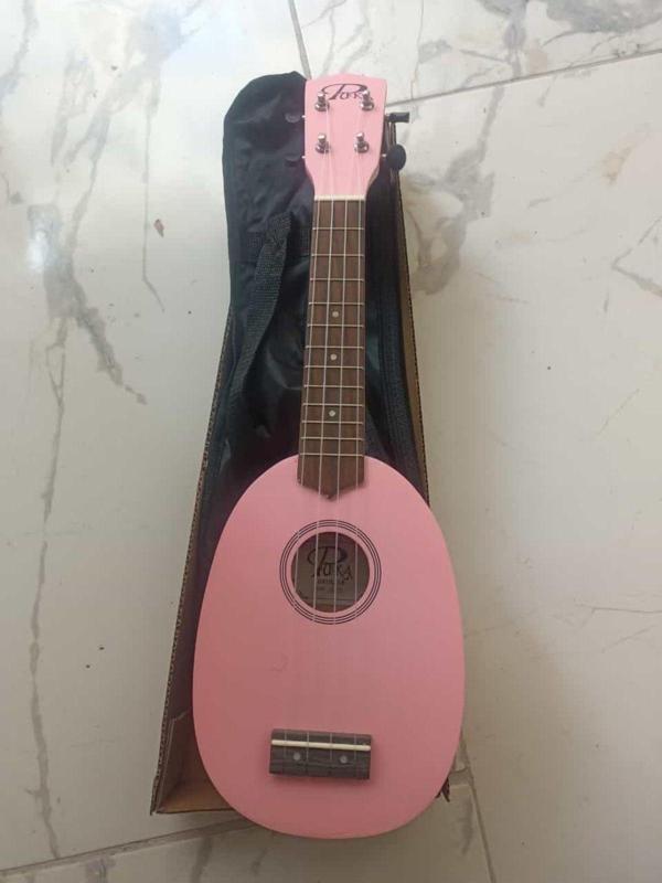 PUKA Pembe Renk Soprano Boy Ananas Model Ukulele+Kılıf+Pena - Image 1